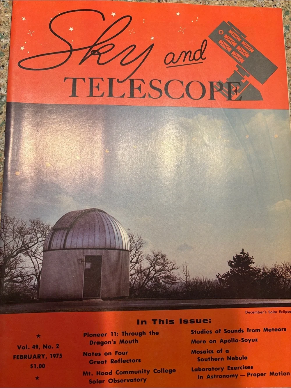 February 1975 issue (Vol. 49, No. 2) of Sky & Telescope Magazine